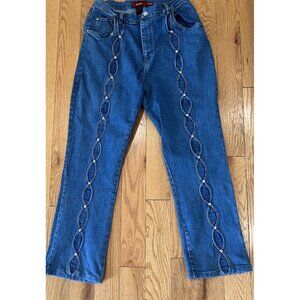 Juke Box Plus Jeans Size 14 Piping Trim Vintage Granny Core